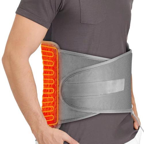 Adjustable heated back brace - heated,